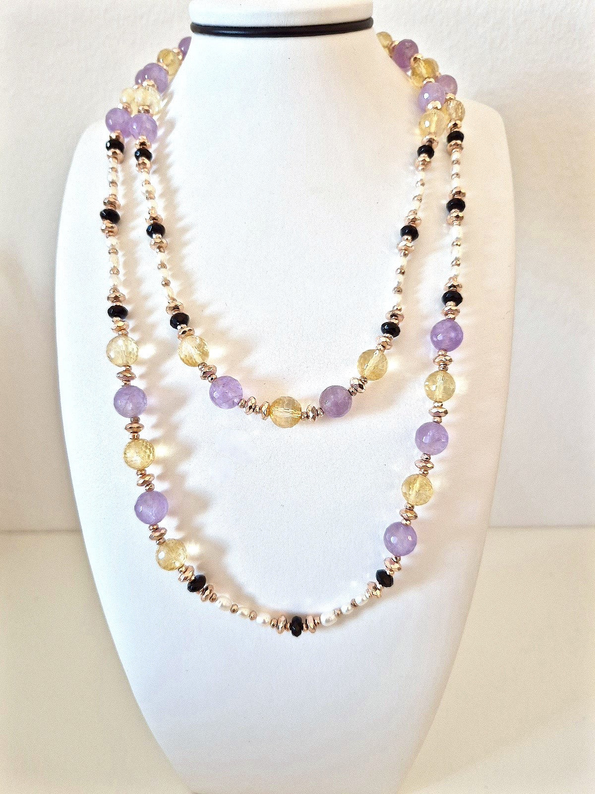 Collana Chanel Onyx Ametiste e Citrini Naturali