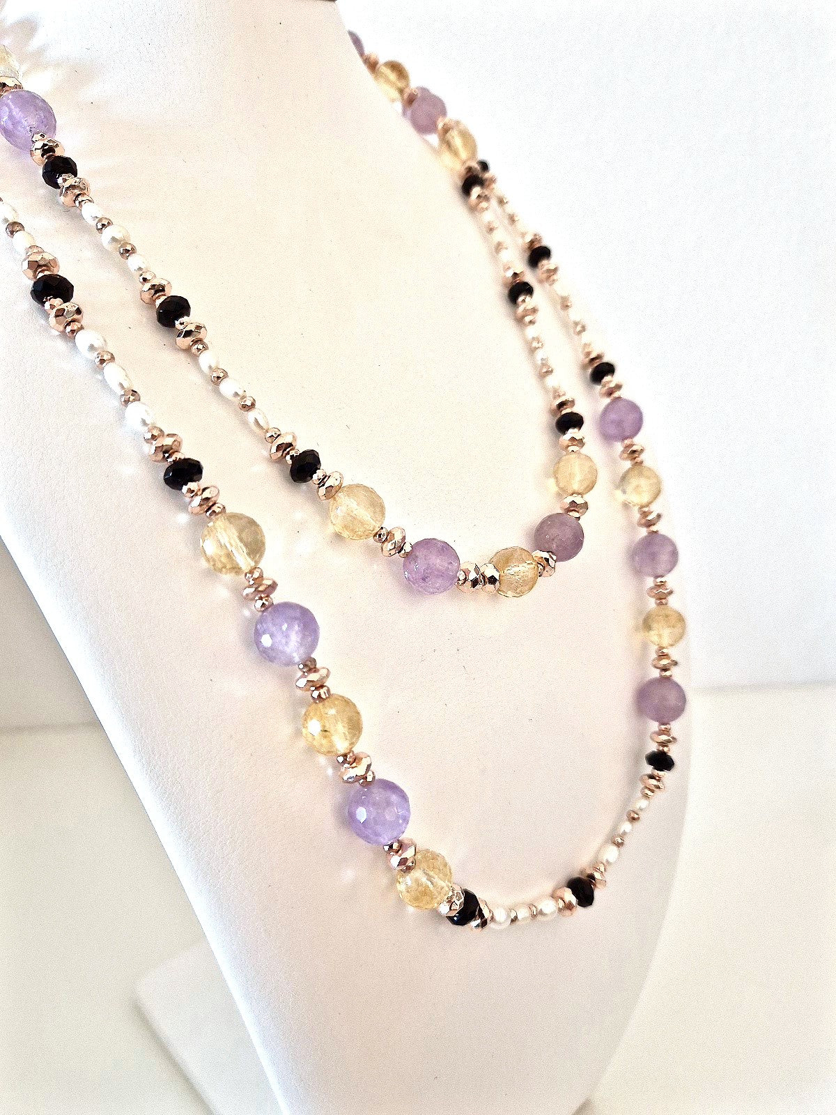 Collana Chanel Onyx Ametiste e Citrini Naturali