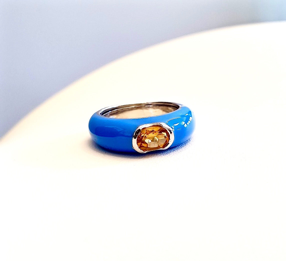 Anello Smalt 02 Blue.Yellow