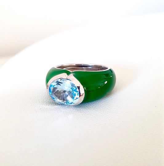 Anello Smalt 03 Green BlueLight