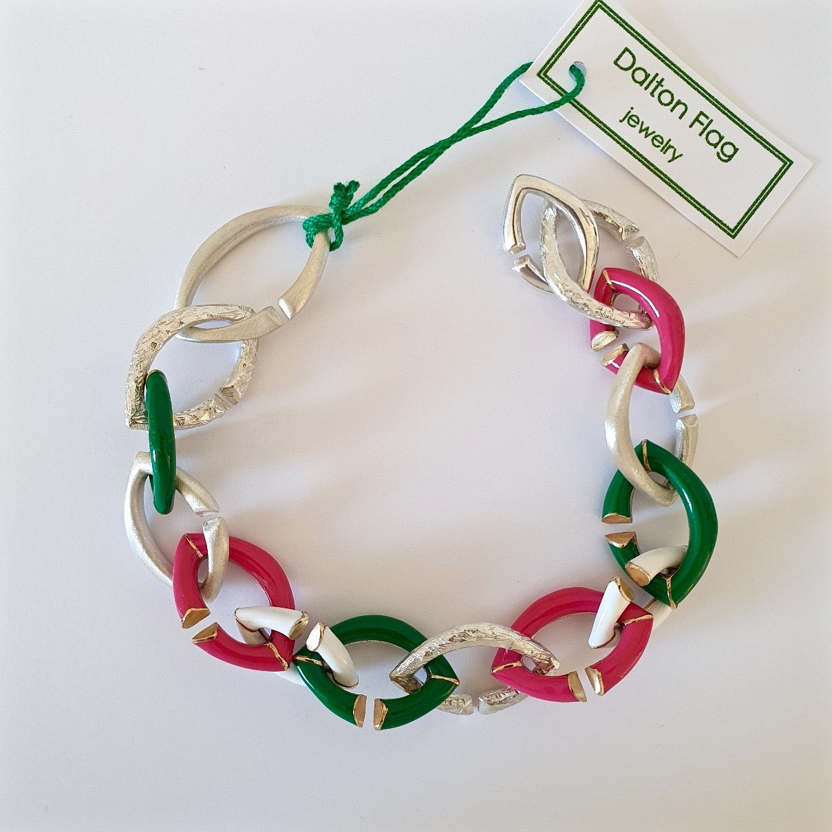 Bracciale DALTON CHAIN VerdeDalton Fuxia White (4+4m)