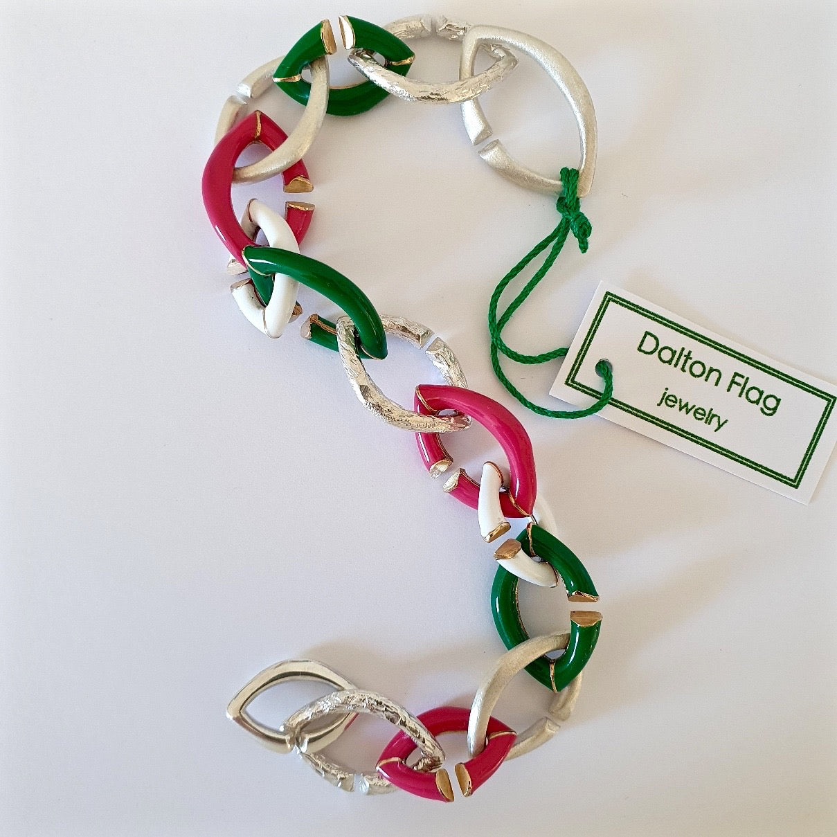 Bracciale DALTON CHAIN VerdeDalton Fuxia White (4+4m)