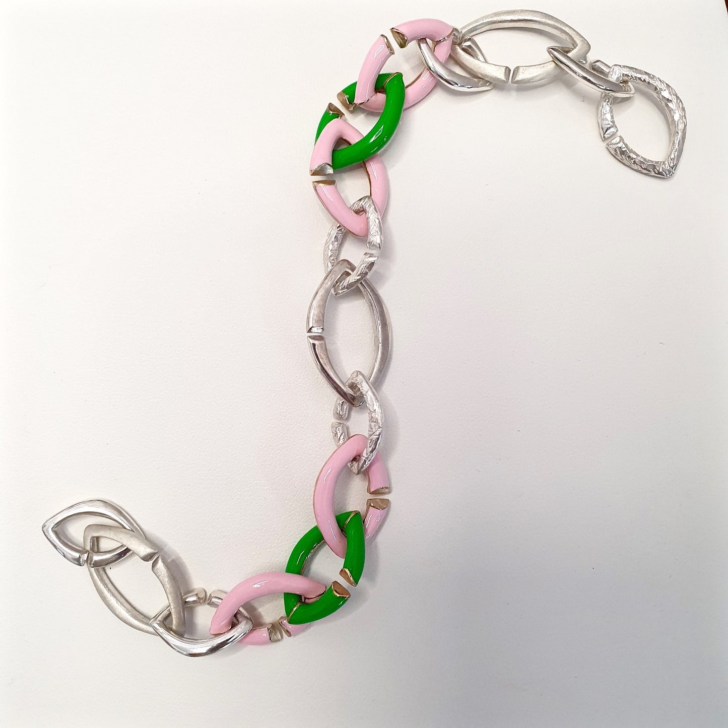 Bracciale DALTON CHAIN Green Apple & Rose